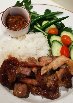 รูปของ สันคอหมูอบจิ้มน้ำพริกปลาร้า #อาหารไทยง่ายๆ