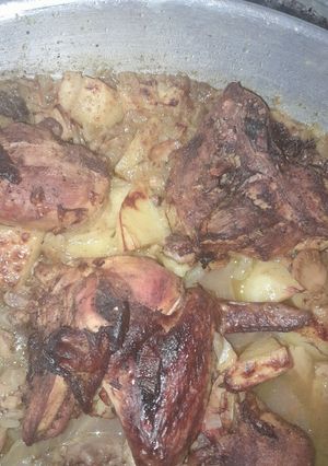 صورة لوصفة صينية دجاج مع الفطر والبطاطا