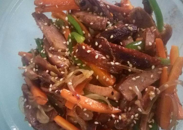 Recipe of Super Quick Homemade Stir-fried sausage veggies