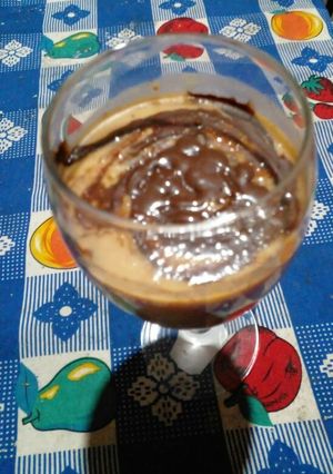 Una foto de Flan de dulce de leche con chocolate