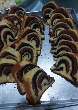 Foto resep Marmer cake ekonomis loyang tulban