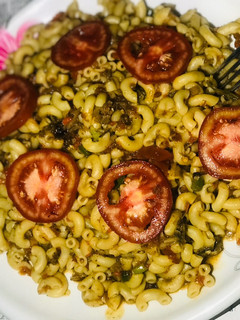 A picture of Minced meat macaroni.