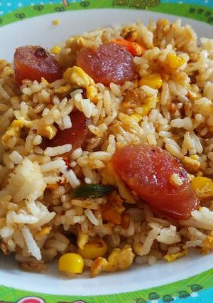 Foto resep Spicy lapchiong fried rice (non halal)