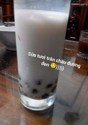 Hình của món Sữa tươi trân châu đường đen.
