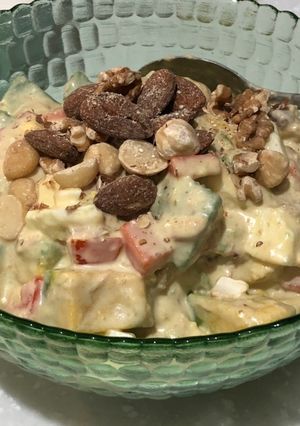 A picture of Avocado Tomato Tuna Egg Salad.