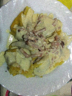 Una foto de Tortellini a la carbonara