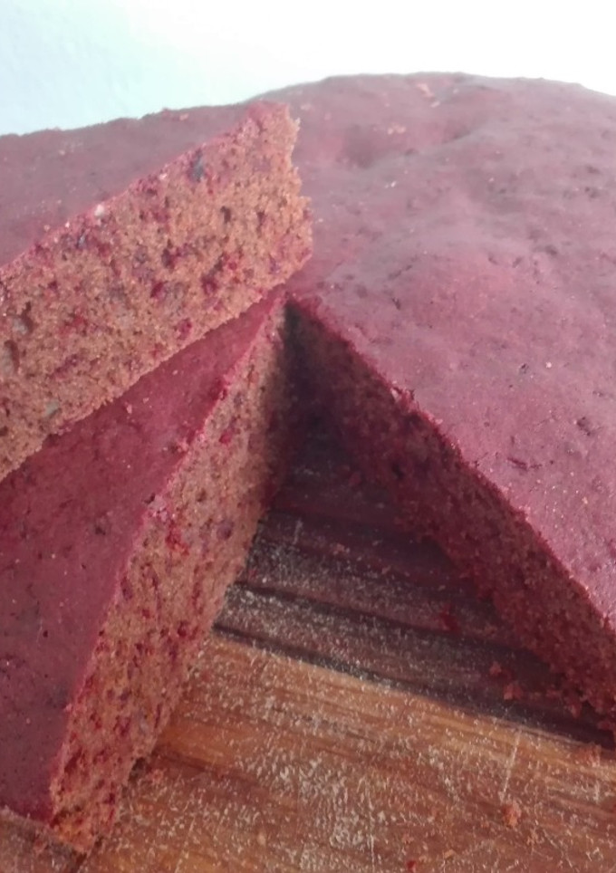 Una foto de Torta de remolacha con harina integral
