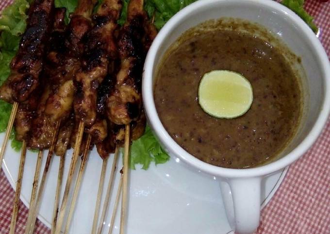 Resep Sate ayam bumbu kacang Anti Gagal