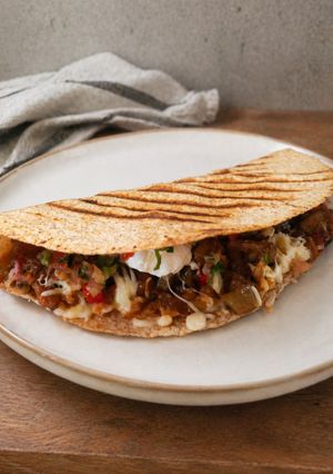 Φωτογραφία της συνταγής Ανοιχτό burrito με κοτόπουλο fahitas