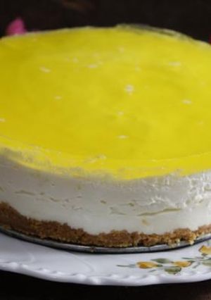 Una foto de Receta de tarta mousse de limón - Muy fácil!!