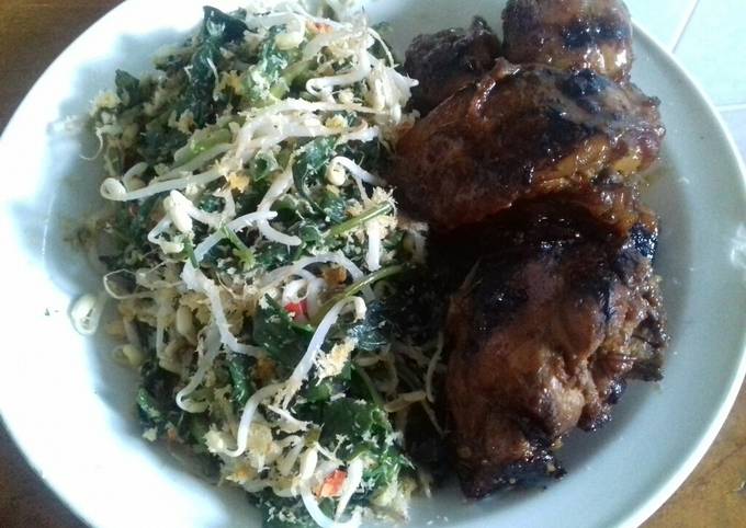 Ayam bakar+urap sayur#Minggu Bisa#BikinRamadanBerkesan#