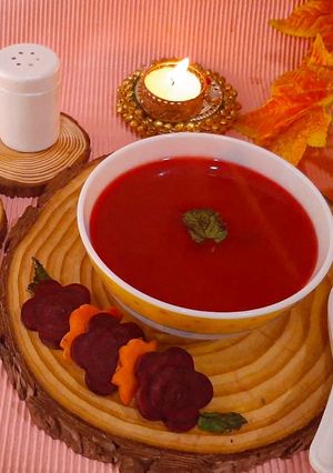 A picture of Healthy beetroot mint soup.