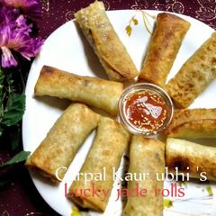 Lucky jade rolls { Chinese cabbage stir fry rolls} A picture of Lucky jade rolls { Chinese cabbage stir fry rolls}.