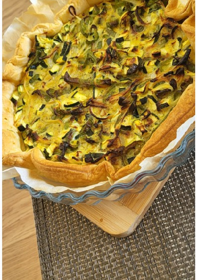 Una foto de Tarta de vegetales verdes
