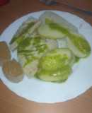 Sancocho canario con mojo verde y pella de gofio