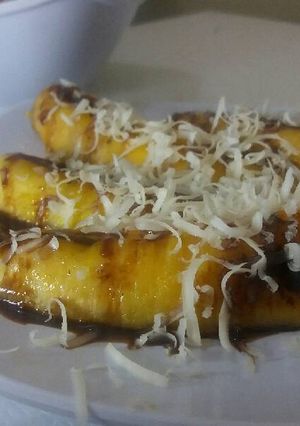 Foto resep Pisang Bakar Cokelat Keju #sarapan #praktis
