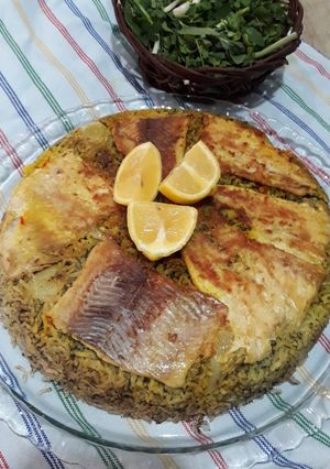 عکسی از دستور ته چین ماهی🦈🐟