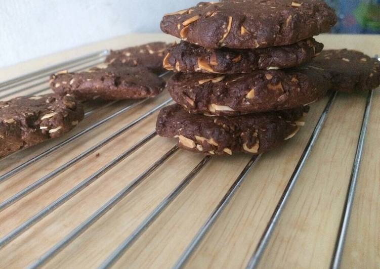Oatmeal almond coklat cookies