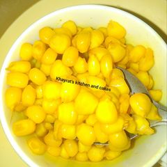 A picture of Homemade sweet corn🌽.