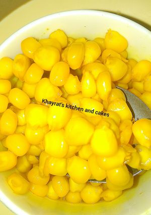 A picture of Homemade sweet corn🌽.