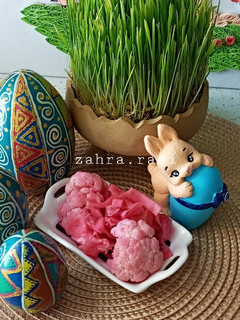 عکسی از دستور ترشی گل کلم و کلم بنفش