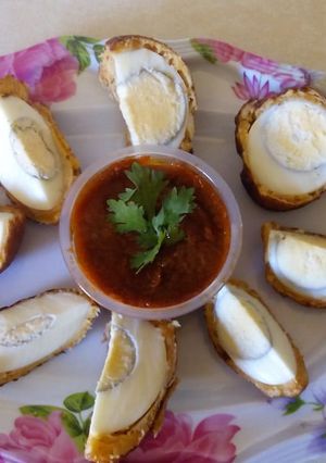 A picture of Scotcheggs#teamcontest#teamEaster#themeZheEasterFriday#Appetizer.