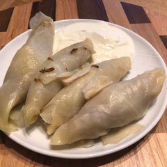 A picture of Malfouf Mehcheh - stuffed cabbage rolls.