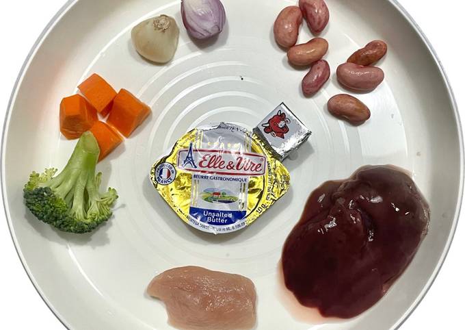 Resep MPASI 6 Bulan - Kacang Merah, Dada & Hati Ayam