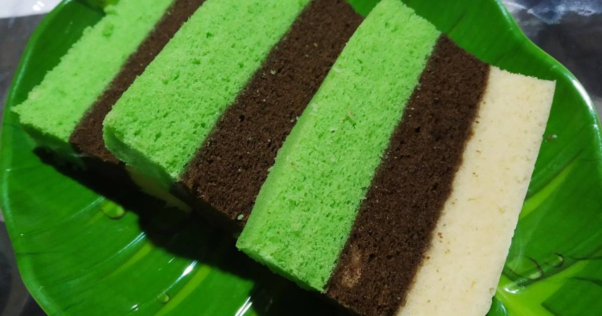 Resep Bolu Kukus Lapis 3 Rasa Pandan Black Forest Vanilla Oleh Dewi