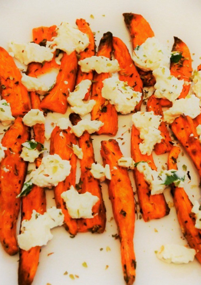 Una foto de Boniato con queso feta al horno