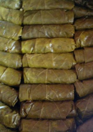 A picture of Stuffed Grape Leaves with Shrimp 🍴.