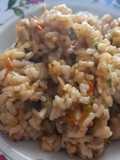 Risotto con i fiori di zucca e melanzana
