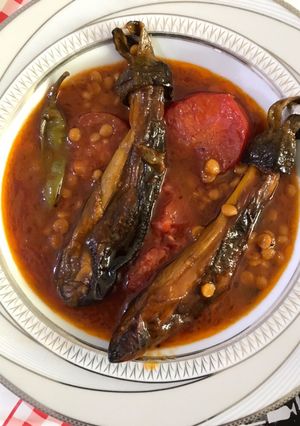 عکسی از دستور قیمه بادمجون بدون گوشت