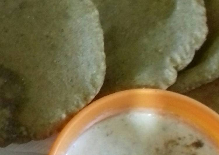 Easiest Way to Prepare Homemade Coriander leaves poori with pudina curd