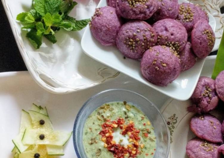 Classic Purple Cabbage Millets Steamed Dumplings TZATZIKI Dip