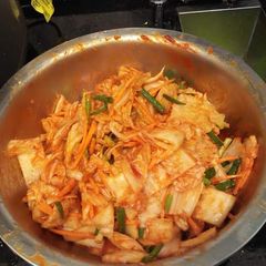 A picture of Home made kimchi.
