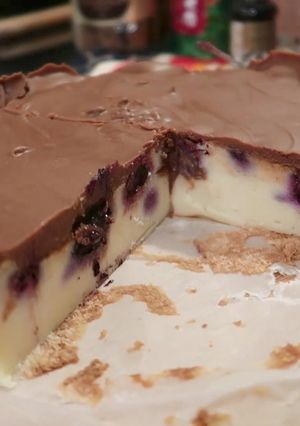 A picture of Chocolate Blueberry Cheesecake in AIRFRYER.