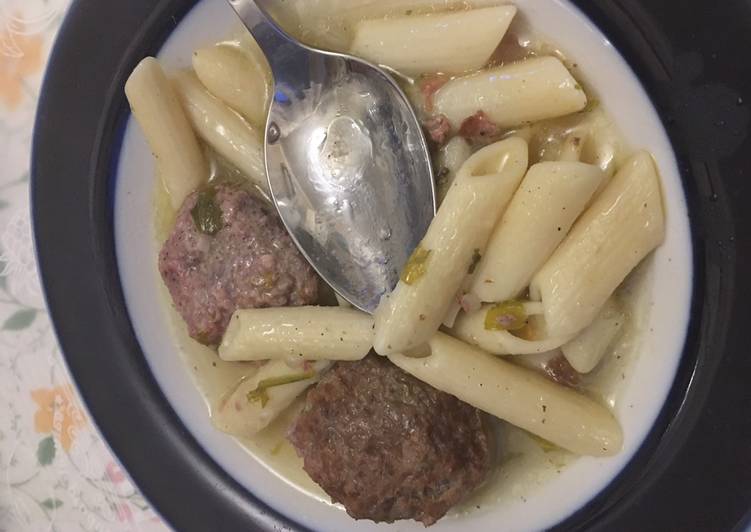 Homemade Meatballs white soup