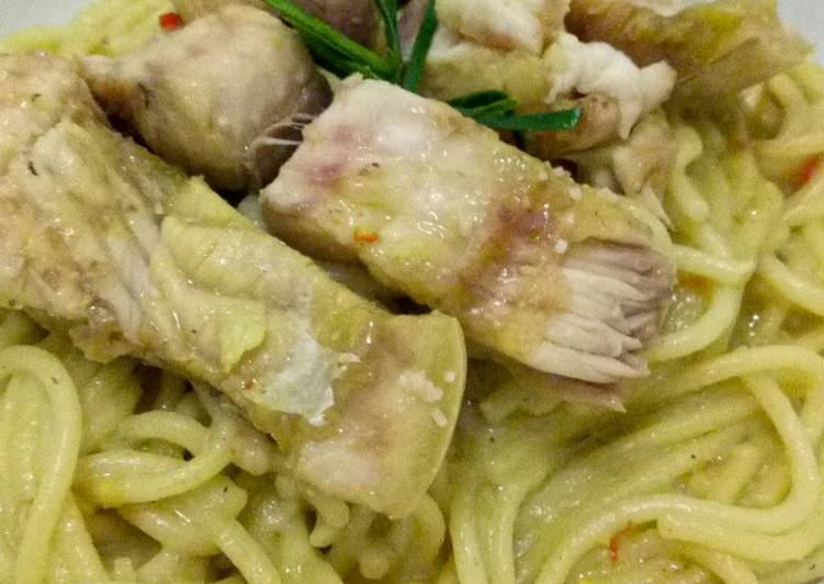 Bahan-bahan Spaghetti ikan kuah kuning yang lezat dan Mudah Dibuat