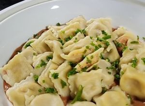 Una foto de Ravioles de camarones caseros