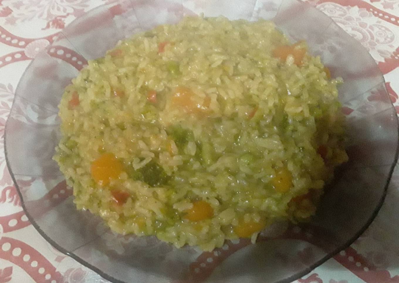 Risotto de brocoli, verdeo y calabaza ☺