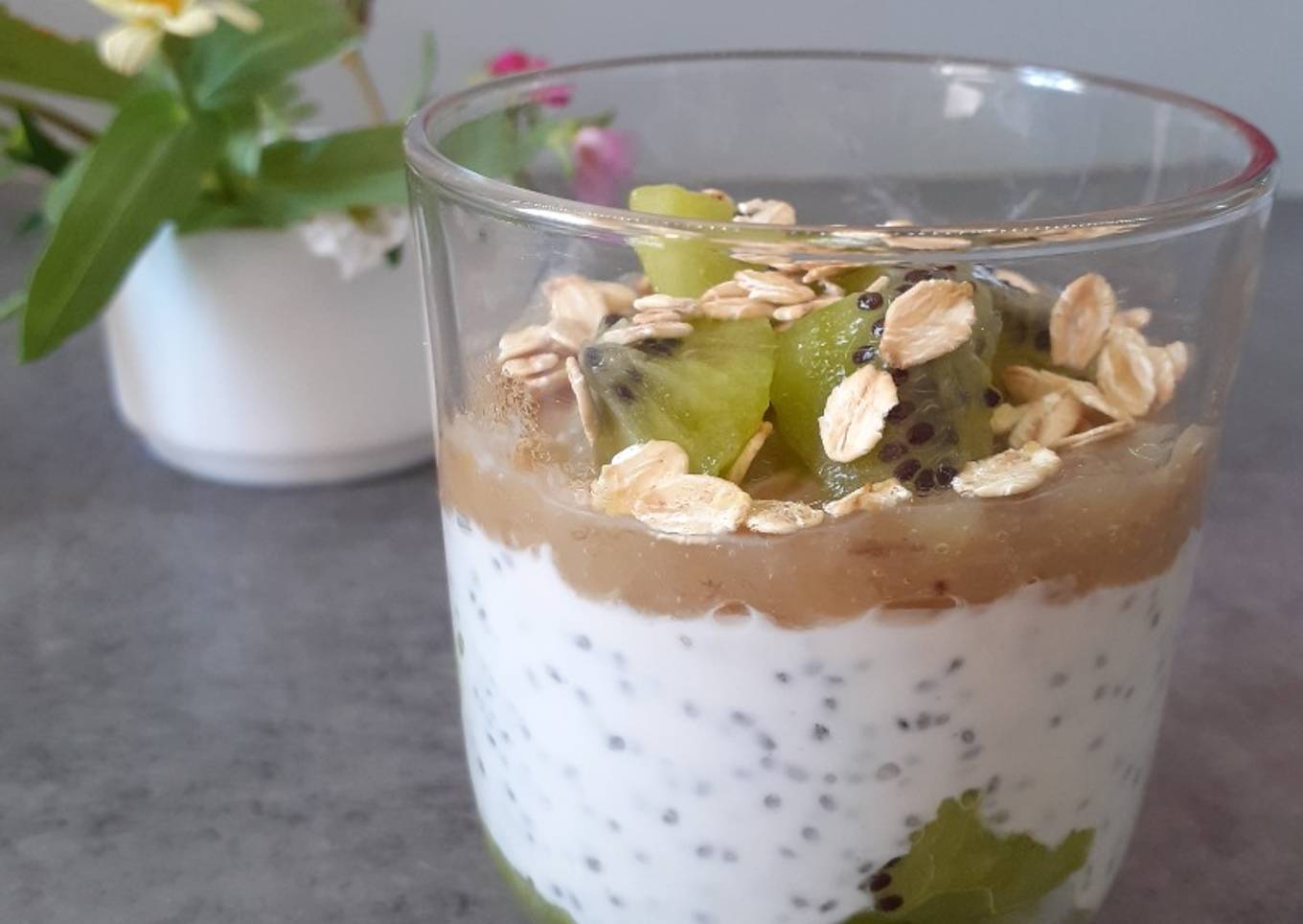 Green Verrine Vitaminée ==> kiwi et banane  🥝🍌