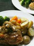 Breaded Chicken with Mushroom Sauce