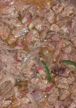 صورة لوصفة كبده فراخ بالبصل والفلفل