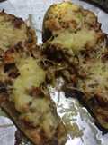 Zucchinni relleno (pollo, Roquefort y champiñones)