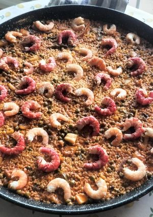 Una foto de Arroz con carabineros/langostinos