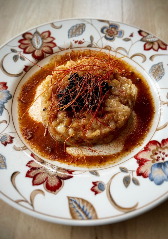 Una foto de Tartar de gamba blanca