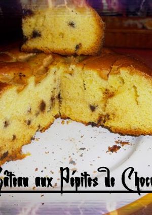 Une photo de Gâteau aux pépites de chocolat et aux pommes