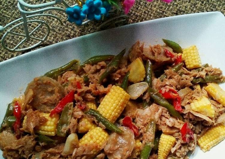 Tumis Tuna Buncis Putren Pedas 🐟🌽