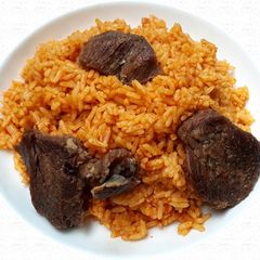 A picture of Nigerian jollof of rice.